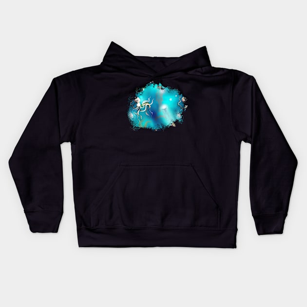 Mermaid Splash Kids Hoodie by digitaldoodlers